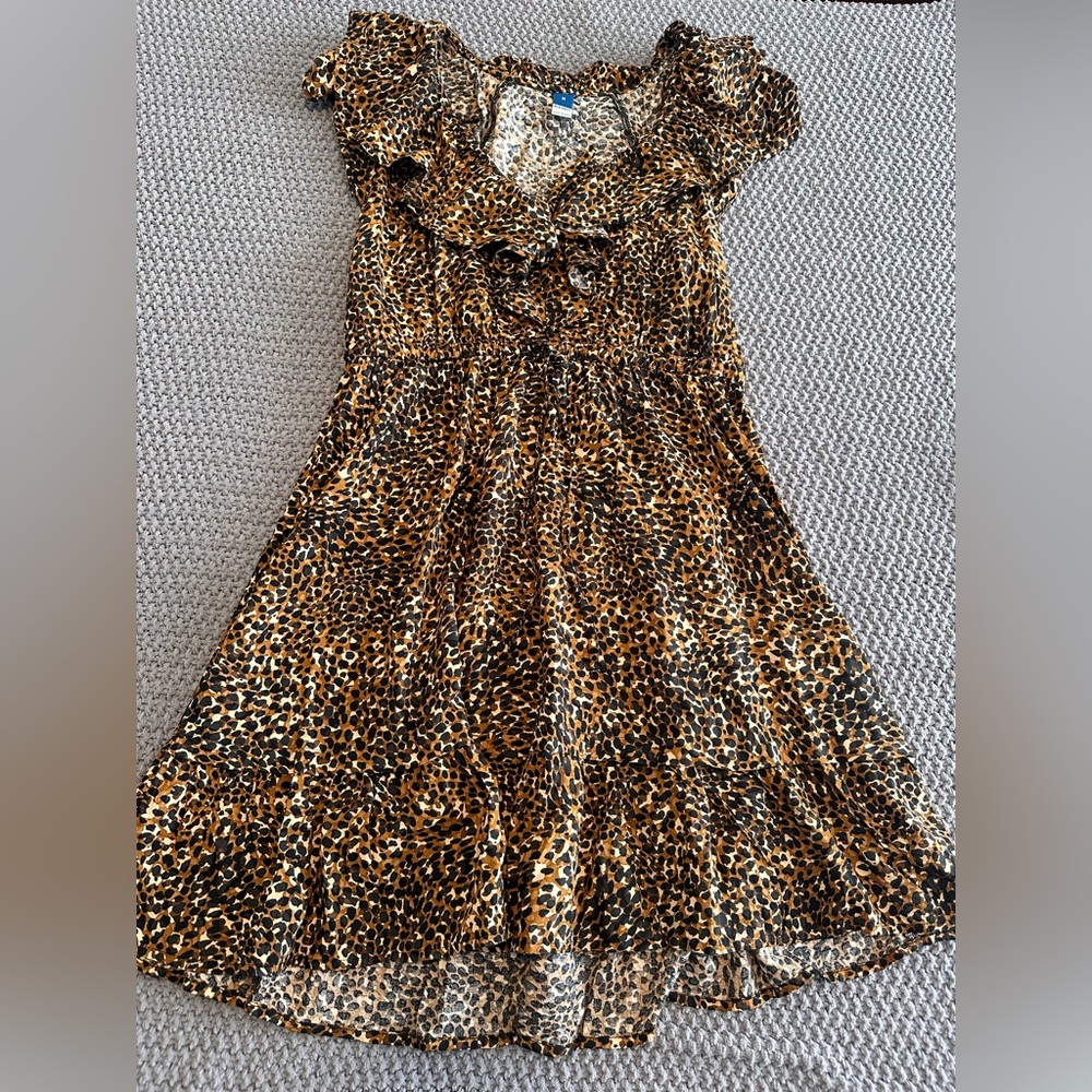 Old Navy Leopard Print Midi Dress in Brown and Black